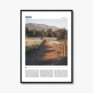 Ojai-reisposter, Ojai-muurkunst, Ojai-posterprint, Ojai-foto, Ojai Decor, Californië, VS