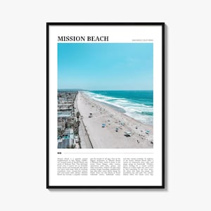 Mission Beach Reiseplakat San Diego No 2, Mission Beach Wandkunst, Mission Beach Poster Druck, Mission Beach Foto, Mission Beach Dekor