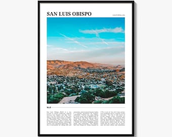 Impresión de póster de San Luis Obispo, foto de California, arte mural de EE. UU., decoración de viaje de la Costa Central