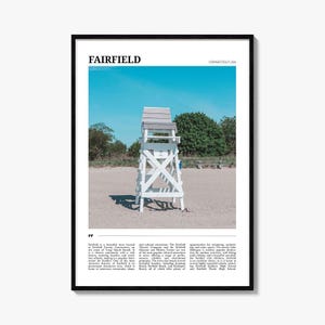 Fairfield Travel Poster, Fairfield Wall Art, Fairfield Poster Print, Fairfield Photo, Fairfield Decor, Connecticut, USA