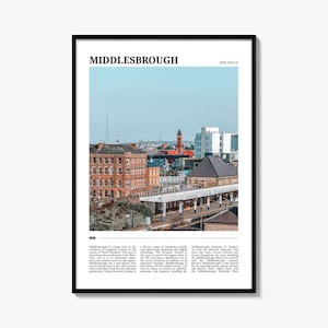 Middlesbrough Travel Poster, Middlesbrough Wall Art, Middlesbrough Poster Print, Middlesbrough Photo, Middlesbrough Decor, England, UK