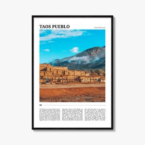Taos Pueblo Travel Poster: New Mexico Wall Art Print