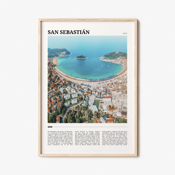 San Sebastian Travel Poster, San Sebastian Wall Art, San Sebastian Poster Print, San Sebastian Photo, San Sebastian Decor, Spain