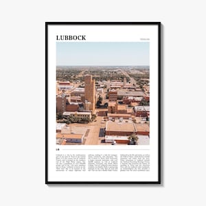 Lubbock Travel Poster, Lubbock Wall Art, Lubbock Poster Print, Lubbock Photo, Lubbock Decor, Texas, USA