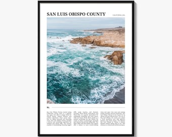 San Luis Obispo County Poster Print, California Photo, Central Coast Wall Art, California Travel Decor