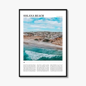 Stampa poster di Solana Beach, foto della California, decorazione murale di Fletcher Cove, decorazioni da viaggio di San Diego