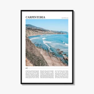 Carpinteria Travel Poster, Carpinteria Wall Art, Carpinteria Poster Print, Carpinteria Photo, Carpinteria Decor, California, USA