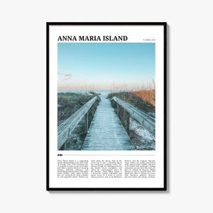 Anna Maria Island Travel Poster, Colorful Photo Print, Home Wall Art Decor