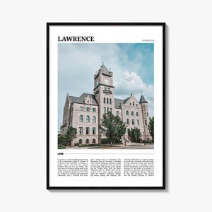 Lawrence Kansas Travel Poster: Vintage-Style Wall Art