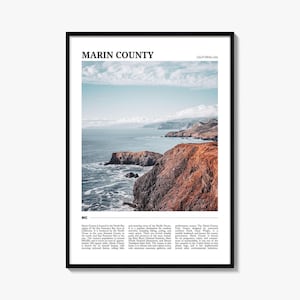 Marin County Travel Poster, Marin County Wall Art, Marin County Poster Print, Marin County Photo, Marin County Decor, California, USA