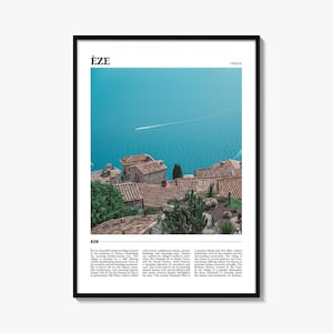 Eze France Reiseposter: Lebendiger Wandkunstdruck