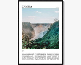 Zambia Travel Poster, Zambia Wall Art, Zambia Poster Print, Zambia Photo, Zambia Decor, Africa