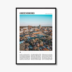 Greensboro Travel Poster, Greensboro Wall Art, Greensboro Poster Print, Greensboro Photo, Greensboro Decor, North Carolina, USA