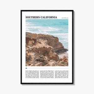 Southern California Travel Poster, Southern California Wall Art, Southern California Poster Print, California Photo, California Decor, USA