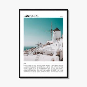 Muurkunstdruk Santorini: Griekenland reisposter