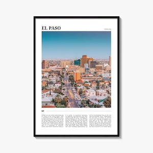 El Paso Travel Poster No 1, El Paso Wall Art, El Paso Poster Print, El Paso Photo, El Paso Decor, Texas, USA