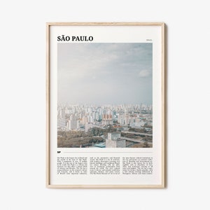 Sao Paulo Brazil Retro Art Print Sao Paulo Wall Art -  Norway