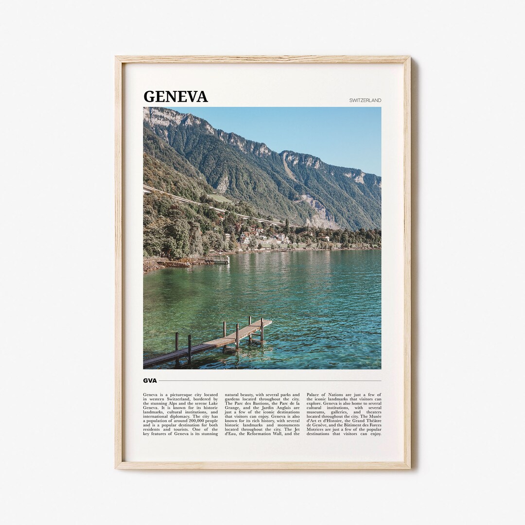 Geneva Travel Poster, Geneva Wall Art, Geneva Poster Print, Geneva