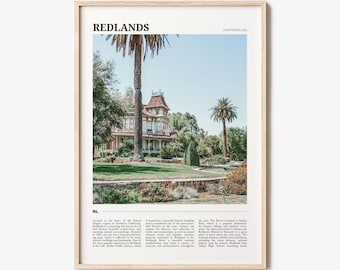 Redlands Travel Poster, Redlands Wall Art, Redlands Poster Print, Redlands Photo, Redlands Decor, California, USA