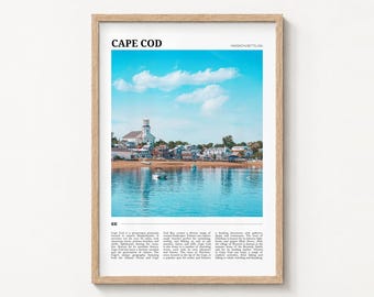 Plakat podróżniczy Cape Cod, kolorowy wydruk fotograficzny, dekoracja ścienna do domu