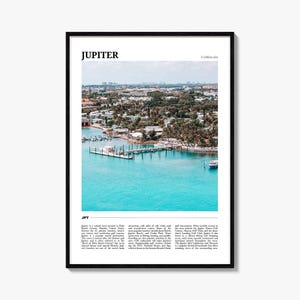 Jupiter-reisposter, kunst aan de muur Jupiter, Jupiter-posterafdruk, Jupiter-foto, Jupiter-decor, Florida, VS