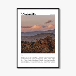 Appalachia Travel Poster, Appalachia Wall Art, Appalachia Poster Print, Appalachia Photo, Appalachia Decor, USA