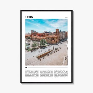 Leon Reise Poster Spanien Nr. 1, Leon Wandkunst, Leon Poster Druck, Leon Foto, Leon Dekor, Spanien