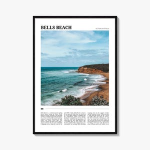 Affiche de voyage Bells Beach, art mural Bells Beach, impression d'affiche Bells Beach, photo de plage Bells, déco de plage Bells, Victoria, Australie