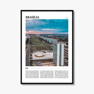 Póster de viaje de Brasilia, Arte mural de Brasilia, Impresión de póster de Brasilia, Foto de Brasilia, Decoración de Brasilia, Brasil