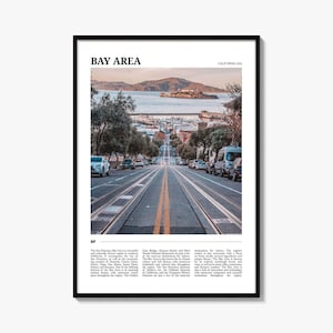 Bay Area Travel Poster No 2, San Francisco Bay Area Wall Art, San Francisco Bay Area Poster, Photo, Decor, California, USA