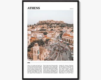 Athens Greece Poster Print, Attica Photo, Acropolis Wall Art, Parthenon Travel Decor