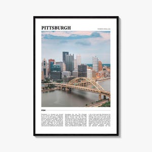 Pittsburgh Travel Poster: Vibrant City Skyline Art Print