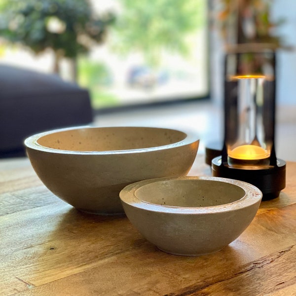 Scandinavian concrete bowl set of two | Beton bowl | Industrial holder | Industrial bowls | Minimalist Concrete Bowls with Sleek Design