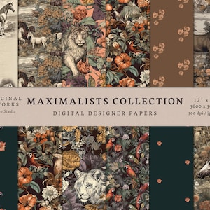 Maximalists Collection Digital Paper Pack - 12 Designs - Commercial Use - INSTANT DOWNLOAD - Seamless Patterns - Printable Paper Set
