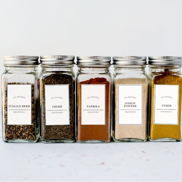 Minimalist Spice Jar Labels Printable Spice Jar Labels Modern Style