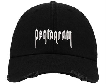 Pentagram Dad Hat Cap With Embroidered Logo