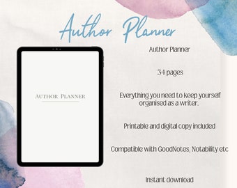 Author Planner | Writing Project Organizer (Digital Download)