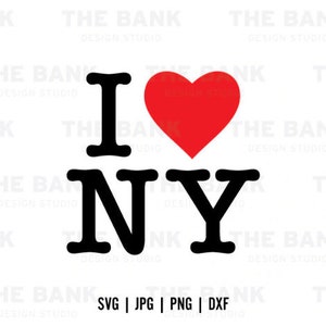 INSTANT DOWNLOAD I Love NY svg, jpeg, dxf and png for t-shirts, mugs, cut file etc