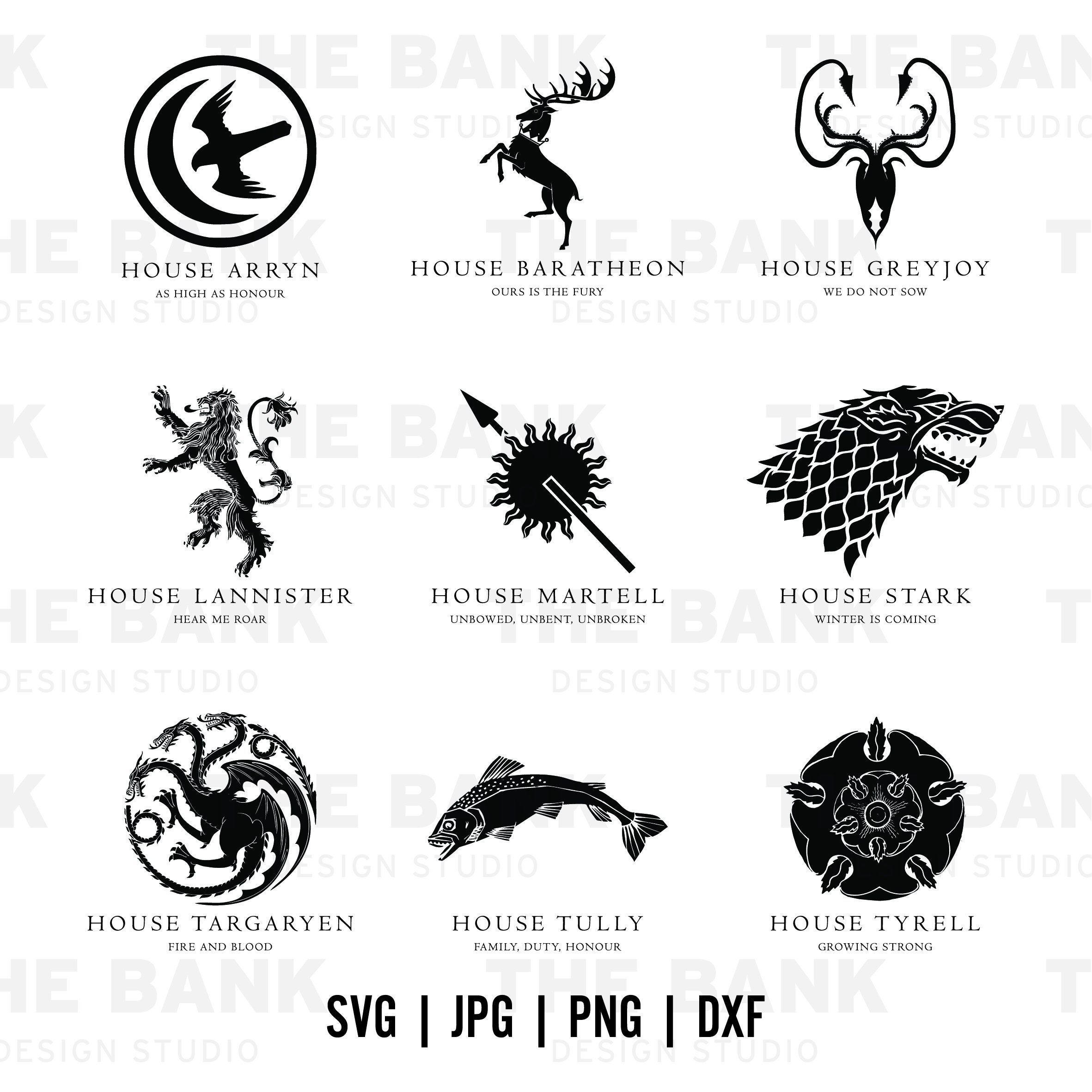 Game of thrones logo SVG cutting files for Cricut and Silhouette Cameo -  GOT logo png clipart - Game of thrones dxf vector files