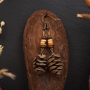 Forest jewelry earrings sequoia nature jewelry gift wood jewelry earrings boho jewelry forest earrings hippie jewelry earrings light nature