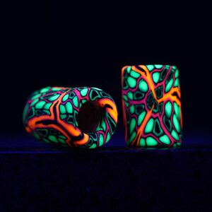 Dread beads set fluorescent dread jewelry UV beads boho set dread beads hippie set dreadlock jewelry beads luminous rasta jewelry beads