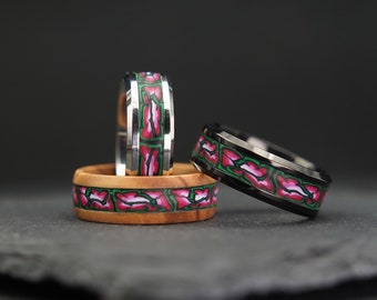 Olivenholz Ring Edelstahl Geschenk Ring Schmuck Boho Hippie Ring leicht Holz Ring Schmuck Geschenk Ring Holzschmuck für Männer Ring Silber