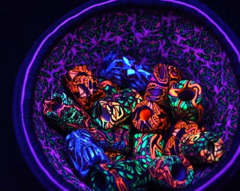 Imoris UV BOX Dreadlock beads fluorescent dread jewelry set hippie beads UV active jewelry dreadlock beads set jewelry rasta beads