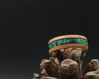 Olivenholz Schmuck Ring Holz Naturschmuck Ring Hippie Schmuck Ring Holzschmuck Boho Ring Handmade Natur Ring Statement Holz Ring Grün leicht