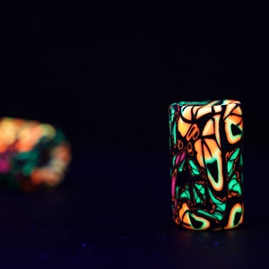 Set of 2 dreadlock beads UV active luminous dread jewelry rasta beads UV jewelry dreadlock jewelry beads hippie jewelry beads boho UV set