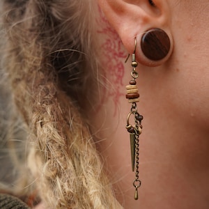 Chain Earrings Steampunk Jewelry Hippie Festival Earrings Steampunk Accessories Boho Earring Cyberpunk Gothic Natural Gold Ear Jewelry Set