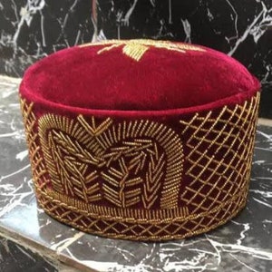 Red Odogwu African Chieftaincy Wedding Hat. Igbo Ozo Cap, African Men&#39;s Wedding Velvet Cap/Beaded Cap. Nigerian Special Traditional Men