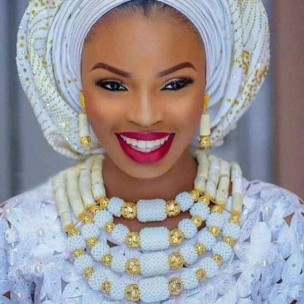 African Styled Owambe Beadset/ Jewelry, African bride, Nigerian wedding, Igbo, Edo, Yoruba, Efik, Urhobo