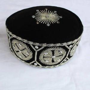 Royal Black Odogwu African Chieftaincy  Igbo Ozo Cap, African Men&#39;s  Velvet Cap/Beaded Cap, Nigerian Special Traditional Men Hat
