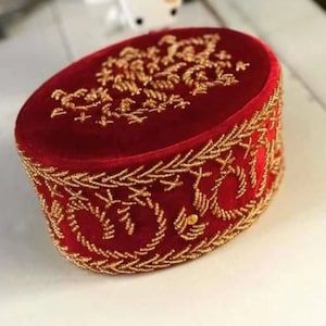 Odogwu African Chieftaincy Wedding Hat. Igbo Ozo Cap, African Men&#39;s Wedding Velvet Cap/Beaded Cap. Nigerian Special Traditional Men